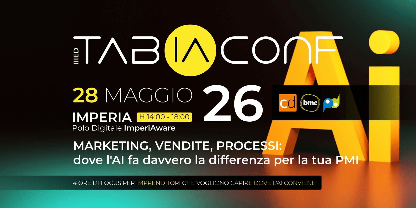 Locandina TabIA Conf 2026 Business Day — 28 maggio 2026, Imperia, Polo Digitale ImperiAware